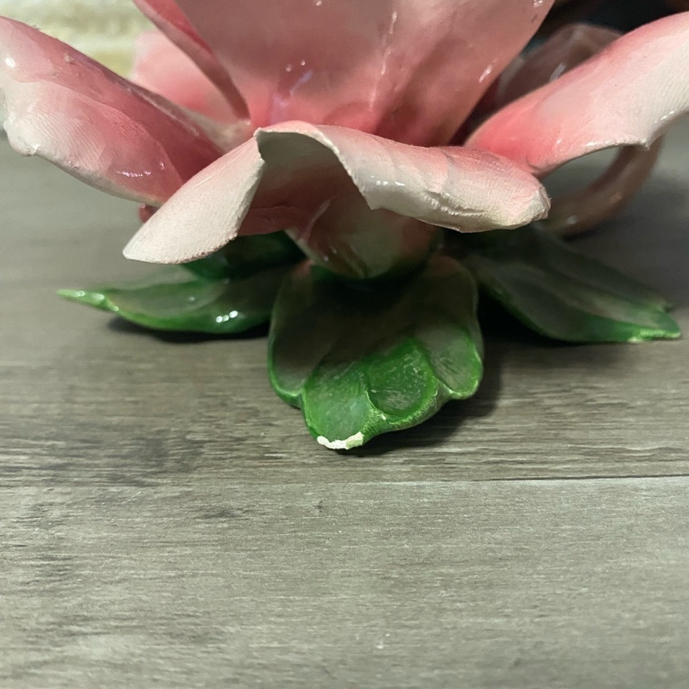 Vintage Capodimonte Large Floral Candle Holder with Handle - Picture 5 of 5